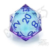 Glassstaff CritStones Liquid Core Dice D20 Moonlight Mystery 3 cm