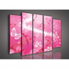 Obraz na plátne viacdielny - OB2770 - Ružové motýle 150cm x 100cm - S12
