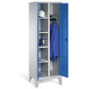 Skriňa na oblečenie typ Cabo, 4 police, tyč, š 610, h 500, v 1850 mm, nožičky, sivo-modrá