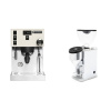 Rancilio Silvia PRO X, white + Rocket Espresso FAUSTINO 3.1, chrome