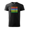 Sablio Tričko s potlačou ROBLOX farebný text - černé 4XL