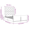 vidaXL Rám postele v krémovej - 120x190 cm, Textília - Krémová - 276045-292778