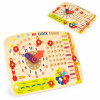 Drevená manipulačná doska pre deti, kalendár s hodinami, ECOTOYS