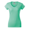 MALFINI Tričko Fit V-neck 162, krátký rukáv, dámské MAL-1629515 L Mátová