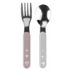 BabyOno Nerezový príbor - sivý, ružový