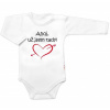 Body dlhý rukáv s vtipným textom Baby Nellys, Ahoj už jsem tady! - biele, veľ. 80, 80 (9-12m)