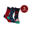 Pánske ponožky - vzorované - Wola Xmas Man 994 (3x) Farba: Vyobrazená kombinácia vzorov, Veľkosť: 39-41 (26-27)