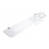 Nimco Bormo - Polička s pohárikmi a frézovanými otvormi, dĺžka 60 cm, matný plexiglass/chróm BR X360-58DW-26