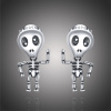 GRACE Silver Jewellery Stříbrné náušnice Kostlivec, stříbro 925/1000 Halloween E-SCE1110/160 Stříbrná