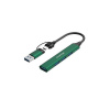 Canyon DS-02, USB-C Hub, 4 porty, 3xUSB 2.0 480Mbps, 1xUSB 3.0, 5Gbps, USB-C/USB-A adaptér, zelená CNS-TDS02GR