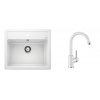 Blanco SET 07-C 24 drez silgranit LEGRA 6 58,5x50 cm Biela+batéria Mida Biela 523334+519418