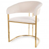 SIGNAL MEBLE Jedálenská stolička TULIPE VELVET, zlatá/svetlobéžová bluvel 22