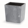 Plastový záhradný kvetináč s vložkou Urbi Square Low Beton Effect Marengo 24 x 24 x 23,5 cm PROSPERPLAST