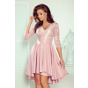 Numoco NICOLLE - Exkluzívne šaty s čipkou - prášková ružová 210-11 Farba: Ružová, Veľkosť: XL