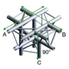 FT30-024 Cross and Down 5 Way Apex Down Incl. Connectors