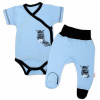 Baby Nellys 2-dielna sada body kr. rukáv + polodupačky, modrá - Zebra, veľ. 56 Baby Nellys