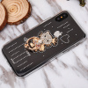 Luxusný Silikónový kryt s mačičkou a kryštálikmi pre iPhone X