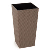 Kvetináč UH 300x300 mm FINEZJA hnedý výška 570 mm ratan s vložkou KLC