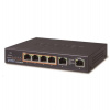 Planet GSD-604HP PoE switch 1Gbps, 6xTP, 4xPoE 802.3at/af 30W/55W, fanless (GSD-604HP)