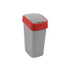 Curver Odpadkový kôš s výklopným vekom, na triedenie odpadu, plastový, 45 l, CURVER, červený/sivý