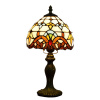 Tiffany stolná lampa Barok 100 - Huizhou Oufu Lighting v.36xš.20, sklo/kov, 40W