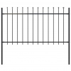 zahrada-XL Záhradný plot s vrchnou časťou z ocele 181x100 cm čierny 144925