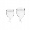 Sada menštruačných kalíškov Satisfyer Feel Secure transparent 15 ml + 20 ml