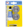WENKO Lepiaca súprava čierna pre Premium, Classic BEZ VŔTANIA PowerLoc metalický lesklý 2x4x4 cm