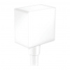 Hansgrohe FixFit, nástenné kolienko Square so spätným ventilom, matná biela, HAN-26455700