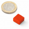 Neodymový magnet hranol 11.5x11.5x6.5 mm, vodotesný plast, sila 2 kg Farba: Červená