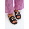 Čierne šľapky zdobené kamienkami, KV27-031 BLACK__32520-37 37
