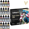 Vallejo 70.140 Model Color Set Basic Colors USA, 16x18 ml (VALLEJO BASIC COLORS USA 70.140 MODEL COLOR SET)