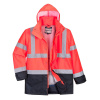 PORTWEST Bunda HiVis Executive S768 5v1, zateplená, reflexní POR-S768RNRXL XL Červená/navy