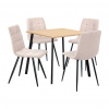 IDEA nábytok Jedálenský stôl 80x80 BERGEN dub + 4 stoličky BERGEN béžová