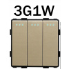 MECHANICKÝ MODUL SPÍNAČA SVETLA, TROJITÝ, PRE RÁMČEK PANELU 3G1W, ZLATÝ