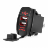Amio 04228 Vodotěsná nabíječka na telefon ve tvaru lodi s ČERVENÝM LED podsvícením 2xUSB 12/24V -