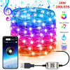 Svetelný stĺp do záhrady - Vianočný stromček Dekor 5M/10M/20M/30M USB Bluetooth Smart LED svetelný reťazec (Decor Decor Decor 5m/10m/20m/30 m USB Bluetooth Smart LED Light String)