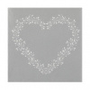 Santex servítky Airlaid so srdiečkom strieborné 40x40cm 12ks