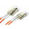 FIBRAIN Optický patchcord LC/PC - LC/PC 2m, Gold, 2.8mm, duplex, MM, OM2