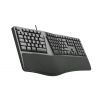 Klávesnica C-TECH KB-113E USB, ERGO, čierna, CZ/SK