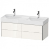 DURAVIT XSquare závesná skrinka pod dvojumývadlo, 4 zásuvky, 1184 x 460 x 397 mm, biela vysoký lesk, XS416402222