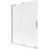 Mexen Velar dvojkrídlový vaňový paravan, rozťahovací, 130 x 150 cm, sklo mrazene, brúsnikel - 896-130-000-31-97
