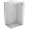 Mexen Lunar-B, pravostranný výklopný sprchový kút 85 x 80 cm, 8mm číre sklo, profil medená matná, 832-085-080-65-00-P