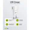Nabíjačka USB 230V 1port, 1xUSB A, 1A, 5W, biela