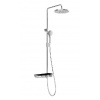 Ravak Termo - Sprchový set s termostatom, priemer 25 cm, 3 prúdy, chróm/čierna X070162
