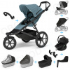 Set 10v1 Thule Urban Glide 3 Mid blue s magnetickou sponou + madlo + vanička Black + pláštenky a moskytiéry Thule + Autosedačka Thule Maple Black s ISOFIX základňou Thule Alfi a adaptéry