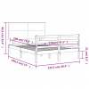 vidaXL Rám postele s čelom biely malé dvojlôžko masívne drevo - Biela - 187317-121254