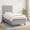 vidaXL Posteľný rám boxsping s matracom bledosivý 90x190 cm látka - Sivá - 67876-22682