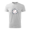 Baseball lopta v triku - Tričko detské bavlnené - 134 cm/8 rokov ( Svetlosivý melír )