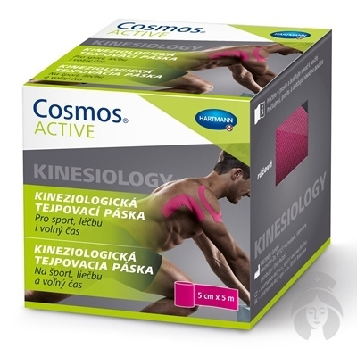 Cosmos Active kineziologická tejpovacia páska ružová 1 ks 5cm x 5m